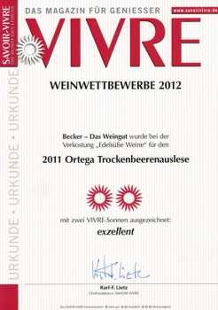 TBA Ortega weingut becker mainz ausgezeichnete weine